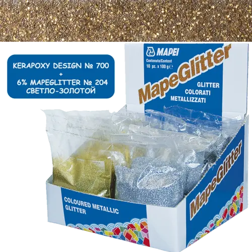 Блестки для затирки Mapei Mapeglitter №204 L.Gold Светлое золото 0,1 кг.